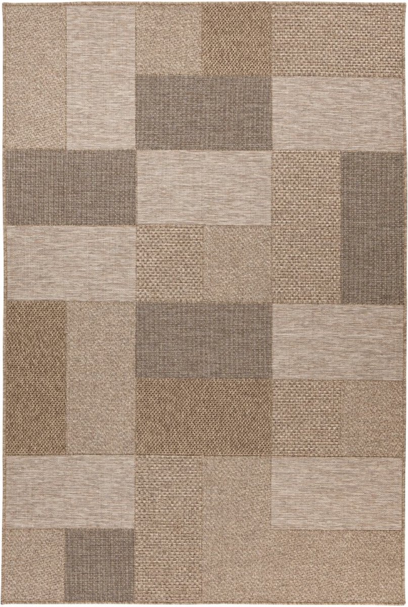 Buitenkleed | Costa | Patchwork | Natuurbeige | 200x290 cm | Buitentapijt | Tuintapijt