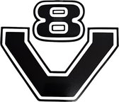 Raamsticker V8 zwart voor vrachtwagen, auto, truck, enz
