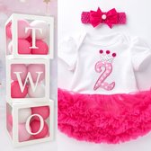 30-delige tweede verjaardag kleding en decoratie set Little Princess - 2 - verjaardag - maat 92 - ballon box - princess - tutu