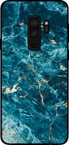 Smartphonica Telefoonhoesje voor Samsung Galaxy S9 Plus met marmer opdruk - TPU backcover case marble design - Blauw / Back Cover geschikt voor Samsung Galaxy S9 Plus