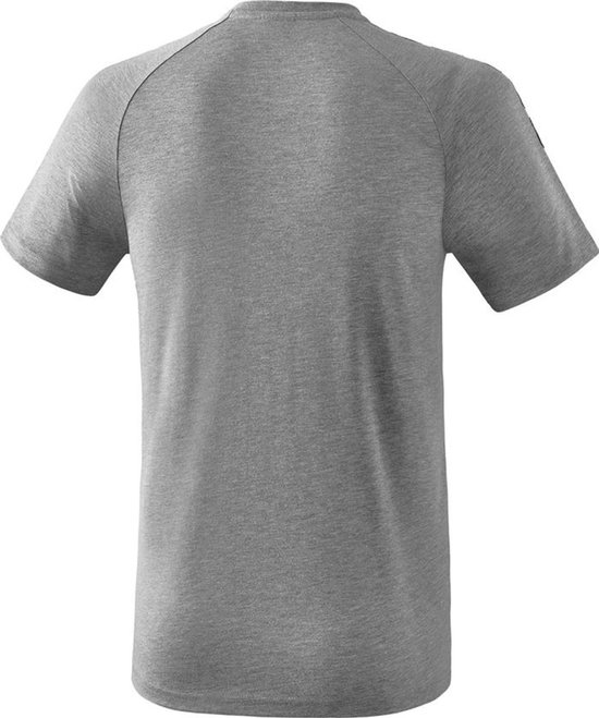 Erima Essential 5-C T-Shirt Grijs Melange-Zwart Maat S