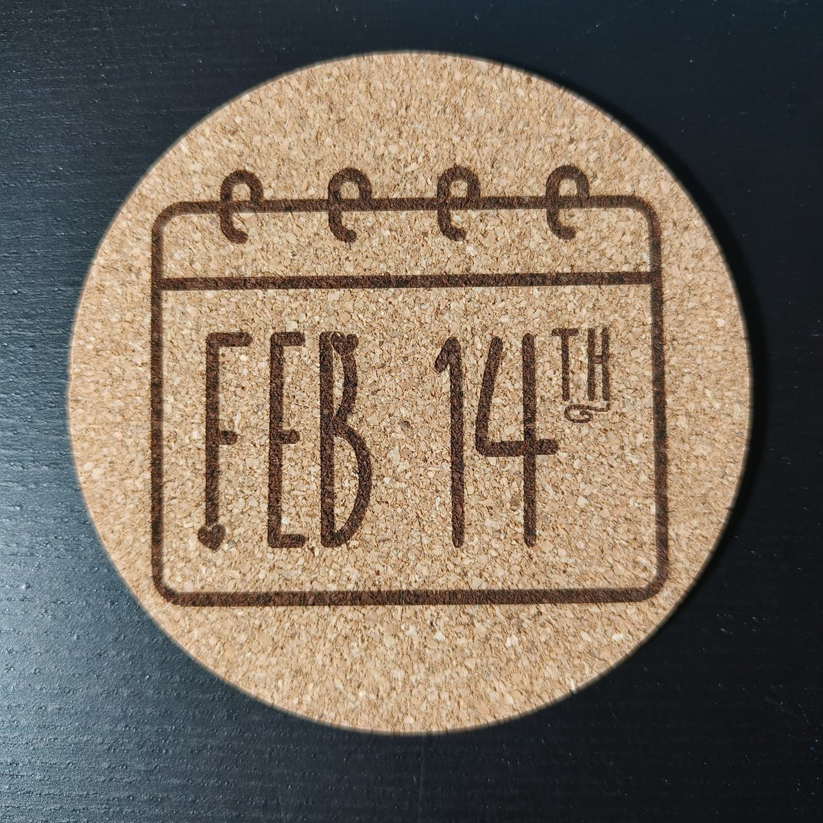 Feb 14th Valentijnsdag set van 6 kurk onderzetters