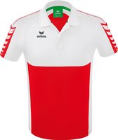 ERIMA Six Wings Polo Rood-Wit Maat XL