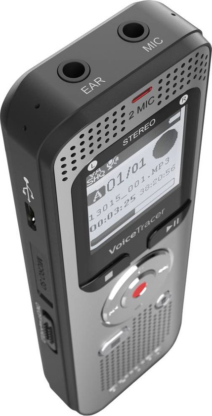 Philips DVT2015 Audio recorder incl. Sembly - Stereo MP3/PCM - Sembly spraak-naar-tekst cloudsoftware/ spraakherkenning - 8GB - USB