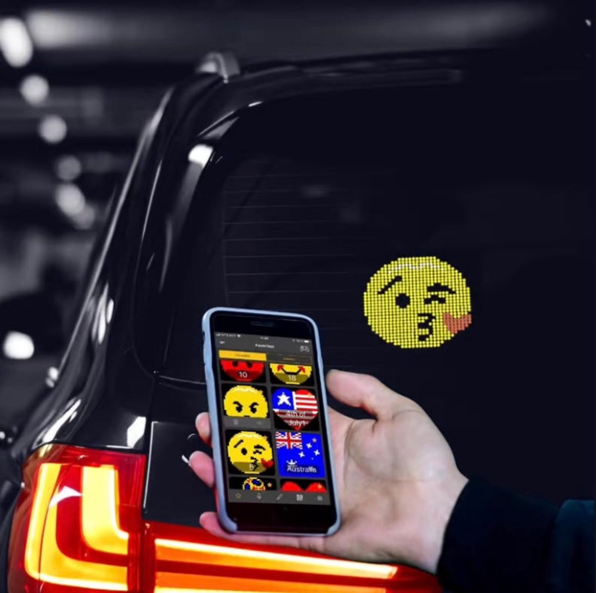 Auto Raam display - LED display - flexibel scherm - Emoji scherem en display