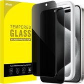 Privacy Screen Protector voor iPhone 15 Pro 6,1-Inch, Anti-Gluren Gehard Glas Film Schermbeschermer met Eenvoudige Installatietool, 2-Stuks