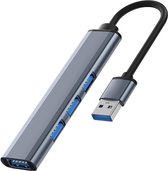 4-in-1 USB Hub Multiport Adapter - 1 USB 3.0 Poort en 3 USB 2.0 Poorten, Geschikt voor Notebooks, MacBook Pro, Windows en Meer, Plug-and-Play, Lichtgewicht en Draagbaar