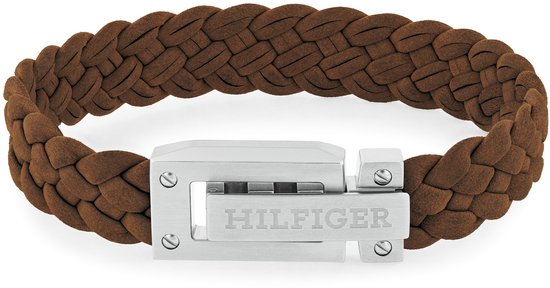 Tommy Hilfiger TJ2790516 Heren Armband - Gevlochten armband - Sieraad - Leer - Bruin - 10 mm breed - 19 cm lang