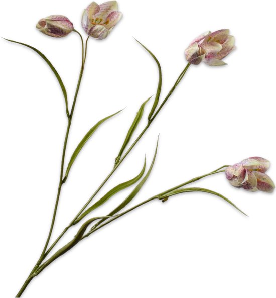 Silk-ka Kunstbloem-Zijden Bloem Fritillaria Tak Roze 64 cm Voordeelaanbod Per 2 Stuks