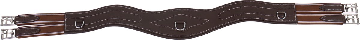 Qhp Singel leer luxe stiksel D.Brown - 120 | Singels paard