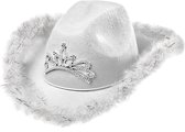 Cowboyhoed Wit met Tiara | One Size