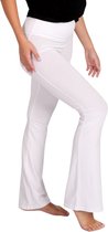 Namastae® Yoga legging dames hoge taille | Yogabroek | Licht uiteenlopend | Wit | Maat 34 | Maat XS