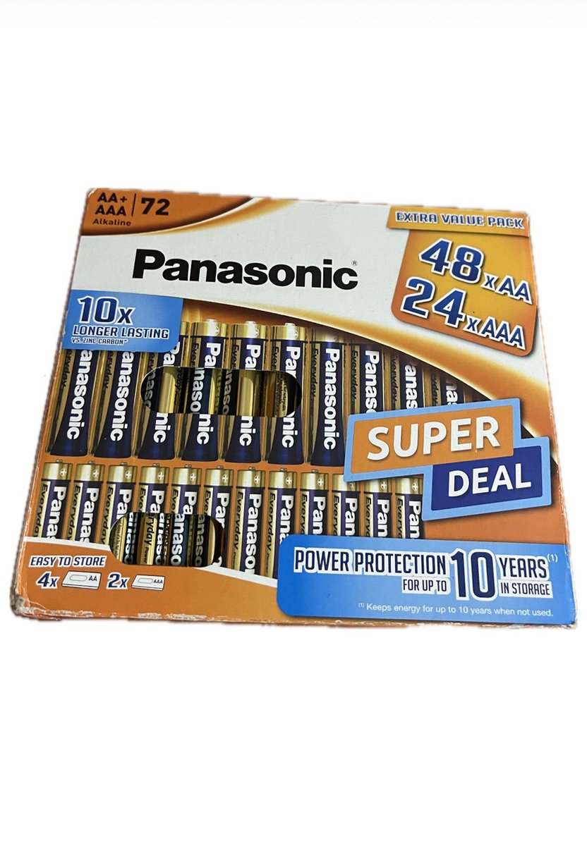 Panasonic Everyday power -48x AA+ 24xAAA Batterijen - Extra Value Pack - 72 stuks - Super Deal