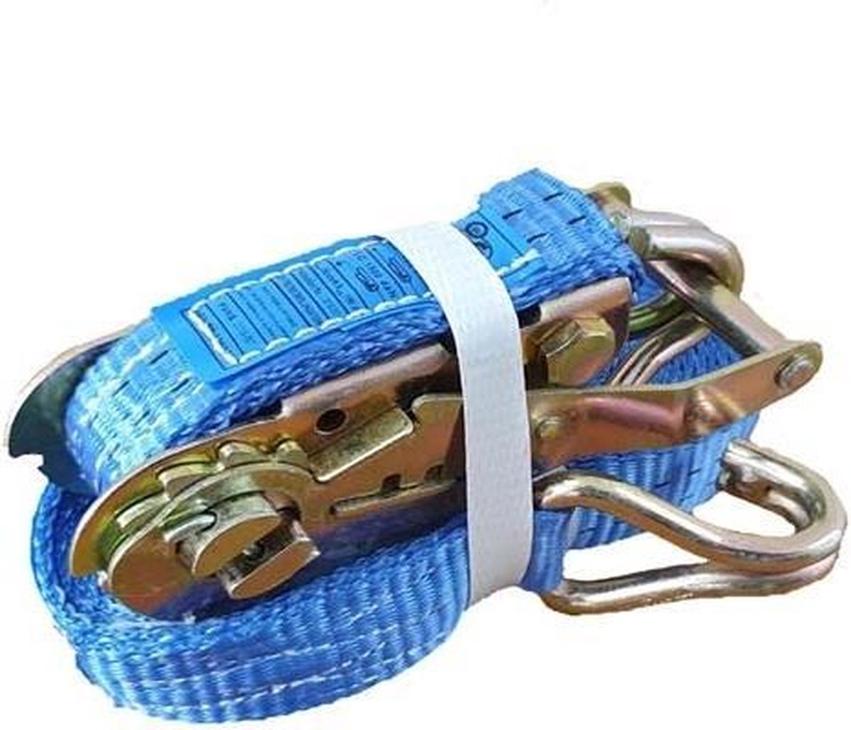 BCF-Products Spanbanden met ratel - Spanbanden - 5 meter - 25mm - Blauw