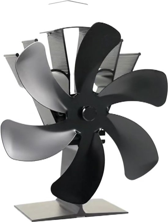 Xmasneed Kachelventilator, 6 bladen, kachelventilator zonder stroom, warmteaangedreven buis, open haard, ventilator met thermometer, kachelventilator zonder stroom, stille werking, kachelventilator Xmasneed Kachelventilator, 6 bladen, kachelventilator zonder stroom, warmteaangedreven buis, open haard, ventilator met thermometer, kachelventilator zonder stroom, stille werking, kachelventilator