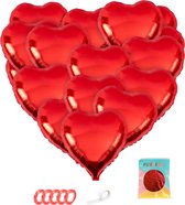 Festivz Folie Hartjes Ballonnen 50 stuks - Liefde - Hartjes Ballonnen - Love - Feestversiering – Rood - Cadeau - Feest - Man & Vrouw - Hem & Haar - Anniversary - Valentijn - Moederdag