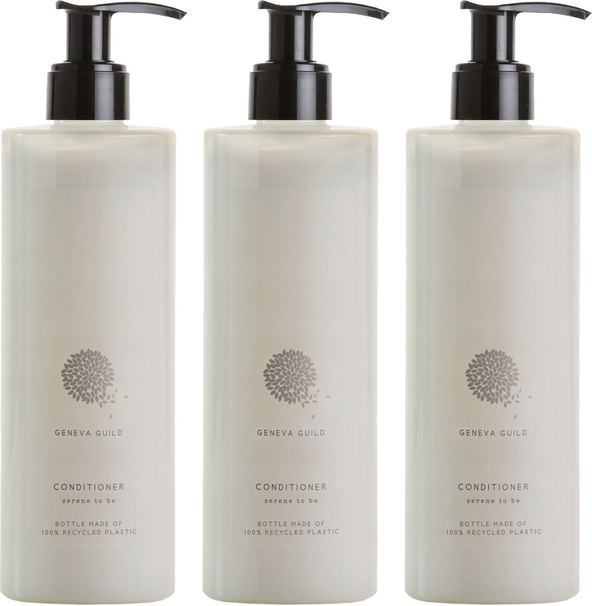 Geneva Guild Haarconditioner met creatine en kamille-extract met pompje, veganisten 3x380 ml