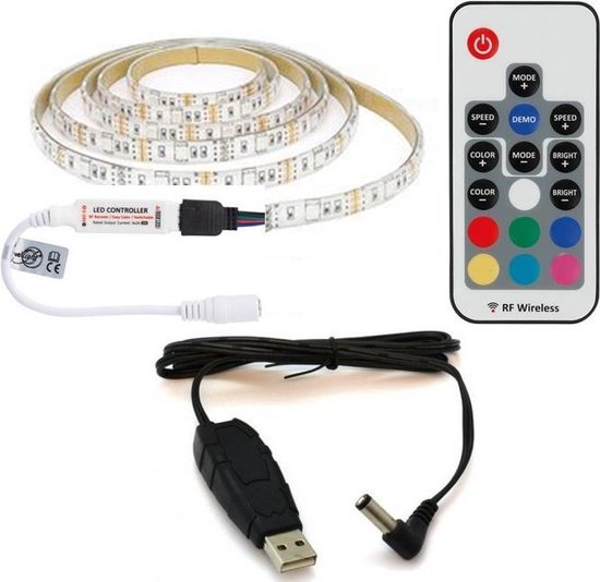 Voorzichtig Wirwar Armoedig USB - 1 meter - RGB - LED strip 30 LEDs - 5 volt - 5050 SMD - RF - Dimbaar  | bol.com
