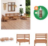 vidaXL 8 delige Loungeset massief grenenhout honingbruin Tuinset Inclusief Houtreiniger en verfrisser