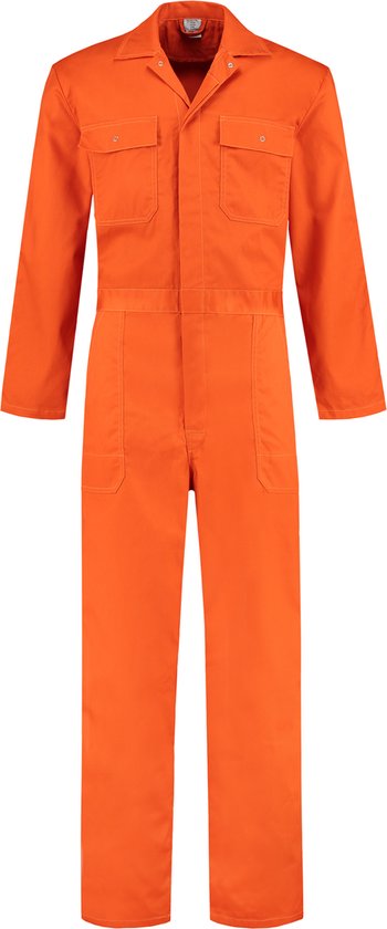 Overall polyester/katoen oranje maat 64