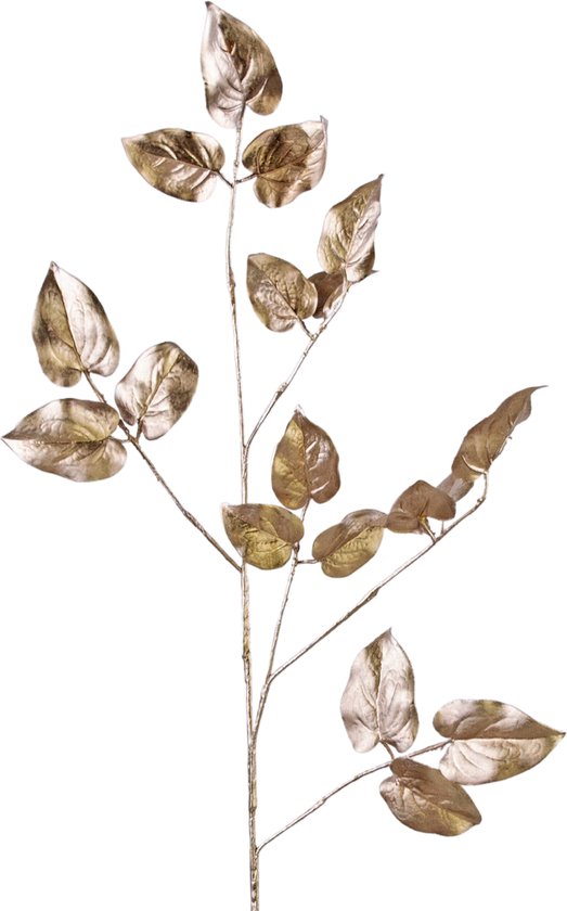 Greenmoods Kunstplanten - Kunstplant - Kunsttak - Salal - Zijde - Champagne - 90 cm