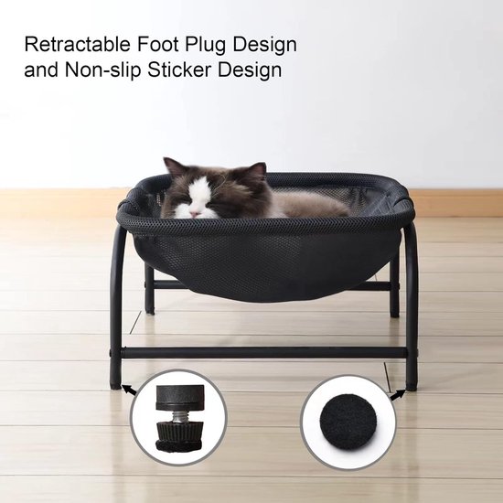 VOSS.pet Kattenhangmat Indra van hout en pluche stof, kattenmand voor wandmontage