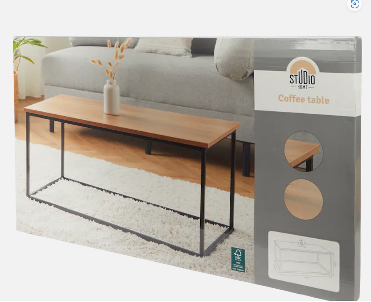 Table Basse En Bois Massif Pliante 130x48 Cm - Hauteur 52,5 Cm - Marron - Occasion