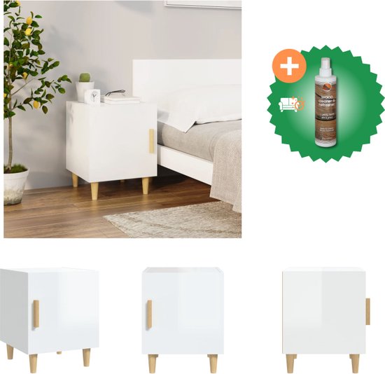 Nachtkastje 45x35x52 cm bewerkt hout hoogglans zwart kopen? | .nl