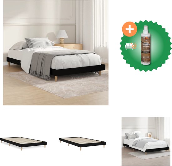 vidaXL Bedframe met hoofdeinde bewerkt hout zwart 90x200 cm, bed, bed ombouw, eenpersoonsbed, bedbodem, slaapkamermeubel, 1 persoonsbed vidaXL Bedframe met hoofdeinde bewerkt hout zwart 90x200 cm, bed, bed ombouw, eenpersoonsbed, bedbodem, slaapkamermeubel, 1 persoonsbed