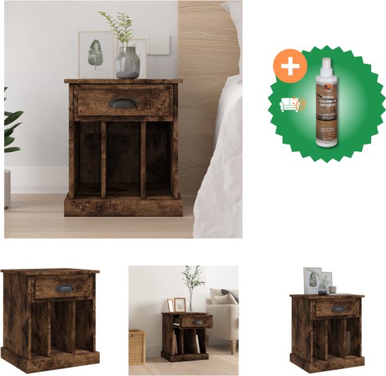 vidaXL Tafel Gerookt eiken 100 x 50 x 76,5 cm Engineered hout en staal