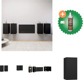 vidaXL Tv-meubelen 4 st 30-5x30x60 cm spaanplaat zwart - Kast - Inclusief Houtreiniger en verfrisser