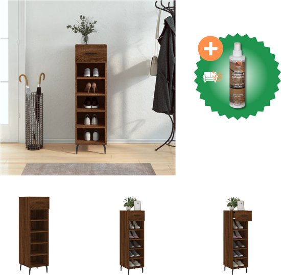 Schoenenkast 30x35x105 cm bewerkt hout zwart kopen