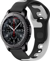 Siliconen bandje - geschikt voor Huawei Watch GT / GT Runner / GT2 46 mm / GT 2E / GT 3 46 mm / GT 3 Pro 46 mm / GT 4 46 mm / Watch 3 / Watch 3 Pro / Watch 4 / Watch 4 Pro - zwart-grijs