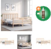vidaXL Bedframe met hoofdbord massief hout 5 FT King Size - Bed - Inclusief Houtreiniger en verfrisser