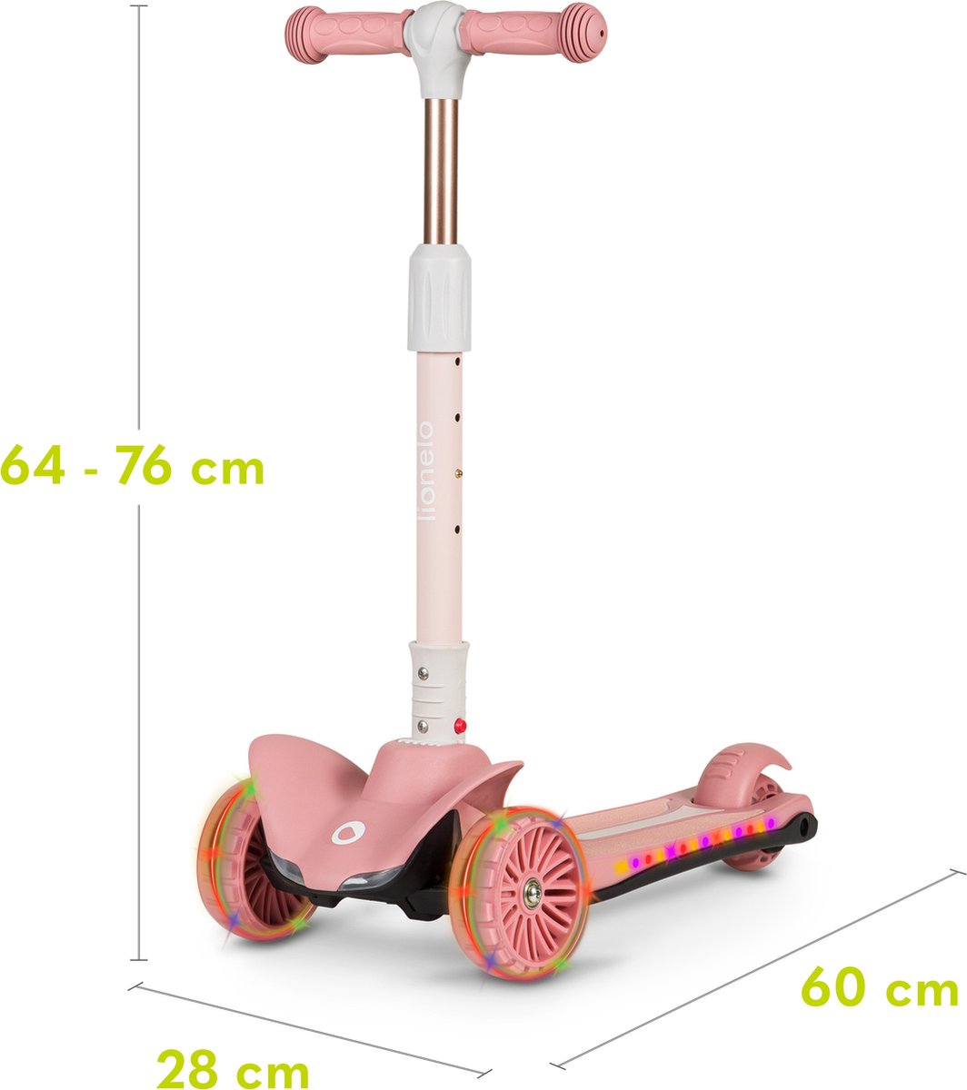 Lionelo Timmy Kinderstep - Balansstep voor kinderen - van 3 jaar - tot 50kg - verstelbaar - LED wielen - Anti-slip platform - Inklapbaar stuur - Verlichting in wielen & deck - Geen montage nodig — afbeelding 15