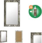 vidaXL Wandspiegel barok stijl 50x80 cm zilverkleurig - Spiegel - Inclusief Houtreiniger en verfrisser