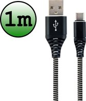 USB C Oplader - USB C Kabel - USB C naar USB A Kabel 1 meter - Zwart