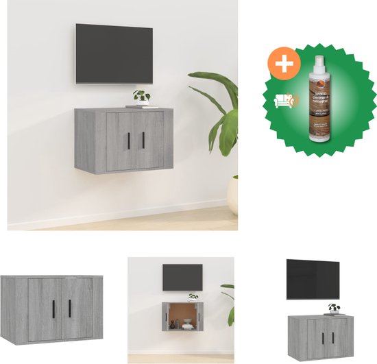 vidaXL Tv-wandmeubel 57x34-5x40 cm grijs sonoma eikenkleurig - Kast - Inclusief Houtreiniger en verfrisser