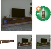 vidaXL TV-meubel naam - Bruineiken - 260 x 36.5 x 40 cm - Met RGB LED-verlichting - Kast - Inclusief Houtreiniger en verfrisser