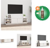 vidaXL Tv-meubel 156x40x40 cm massief grenenhout wit - Kast - Inclusief Houtreiniger en verfrisser