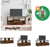 vidaXL Tv-meubel 102x33x45 cm bewerkt hout en ijzer gerookt eikenkleur - Kast - Inclusief Houtreiniger en verfrisser