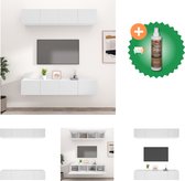 vidaXL Tv-meubelen 4 st 80x30x30 cm bewerkt hout wit - Kast - Inclusief Houtreiniger en verfrisser