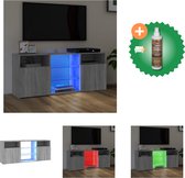 vidaXL Tv-meubel met LED-verlichting 120x30x50 cm grijs sonoma eiken - Kast - Inclusief Houtreiniger en verfrisser