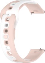 Siliconen bandje - geschikt voor Samsung Galaxy Watch 6 (Classic) / Watch 5 (Pro) / Watch 4 (Classic) / Watch 3 41 mm / Active / Active 2 / Watch 42 mm - roze-wit