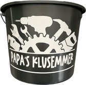 Cadeau Emmer-Papa's Klusemmer 2.0-12 Liter-Zwart-Cadeau-Geschenk-Gift-Kado-Verjaardag-Vaderdag