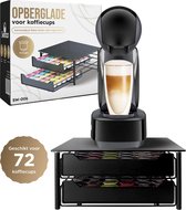 Swanza® Stoccaggio - Capsulehouder Dolce Gusto met Lade - Koffiecups Houder voor 72 Capsules - Dolce Gusto Capsulehouders - Donker Getint Rookglas