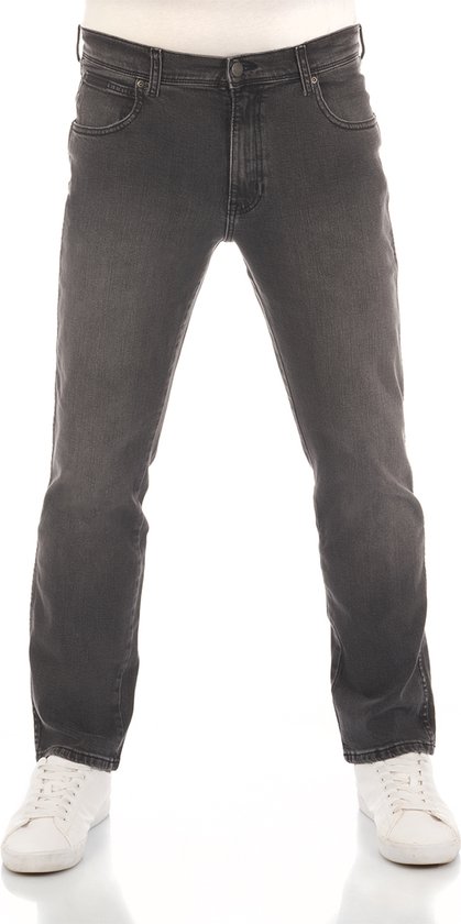 Wrangler Heren Jeans Broeken Texas Stretch regular/straight Fit Grijs 36W / 32L Volwassenen Denim Jeansbroek