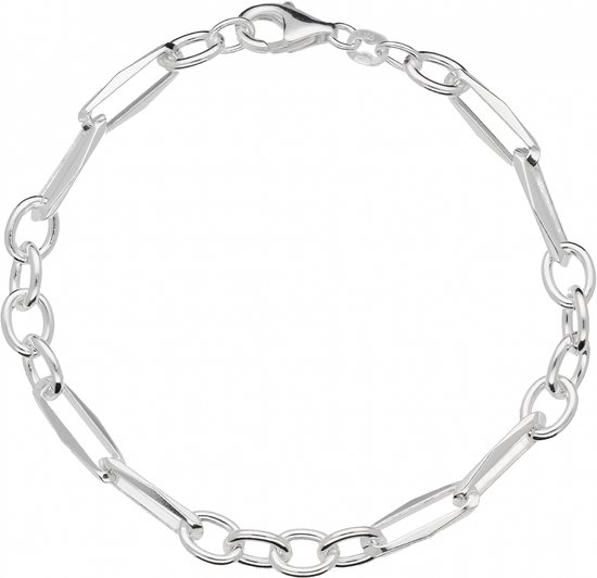 Glow closed for ever armband - zilver - ankerschakel - 20 cm