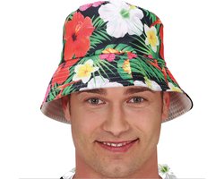 Guirca Verkleed hoedje voor Tropical Hawaii party - Summer/jungle print - volwassenen - Carnaval - bucket hat