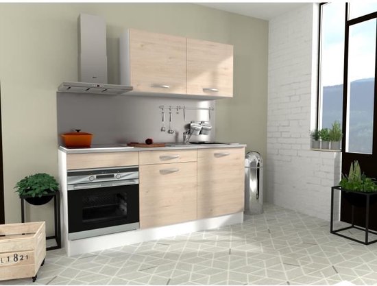 Cuisine complète OSLO - L 180cm - Chêne - Plan de travail inclus